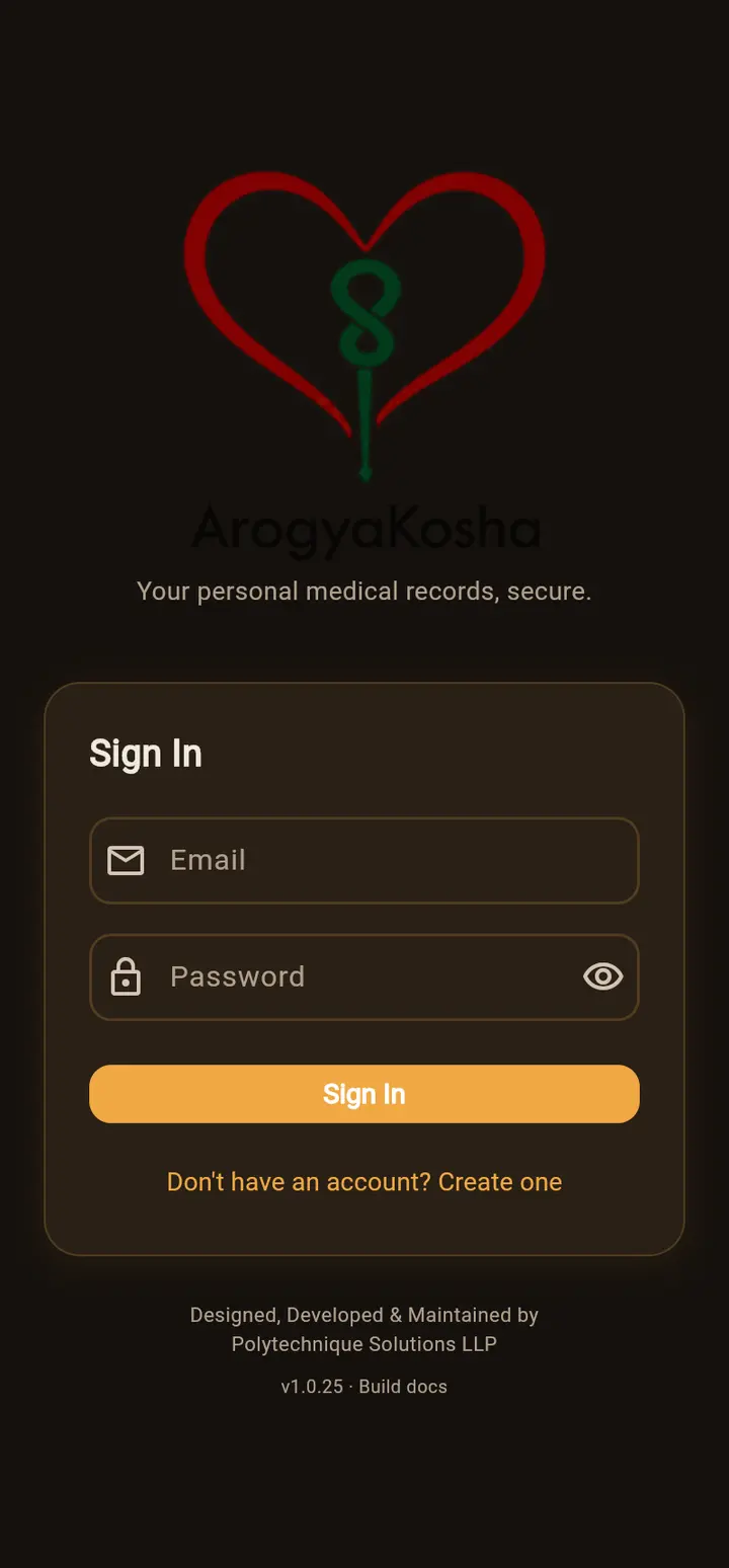 Android app Sign In screen