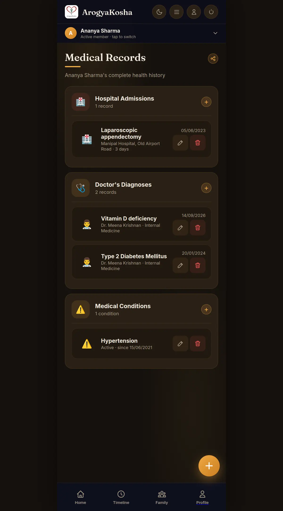 Medical Records page